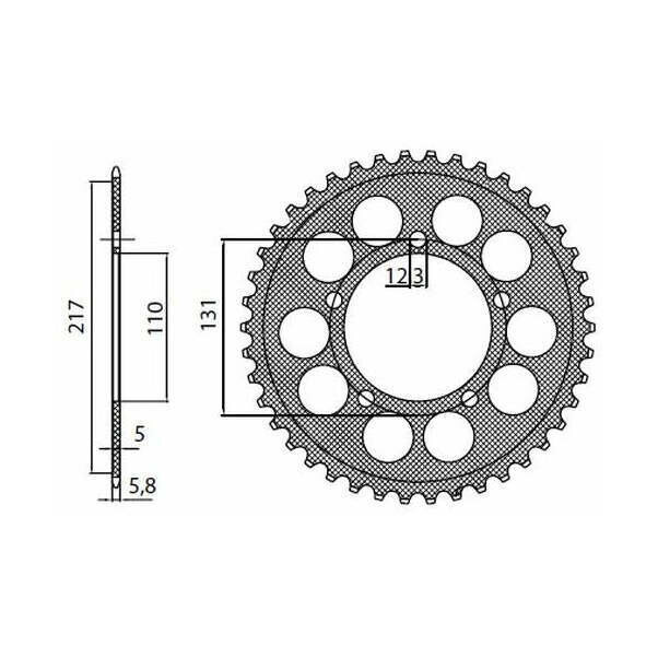Piñón Sunstar Sprockets Rear Sprocket 520 45T Ergal