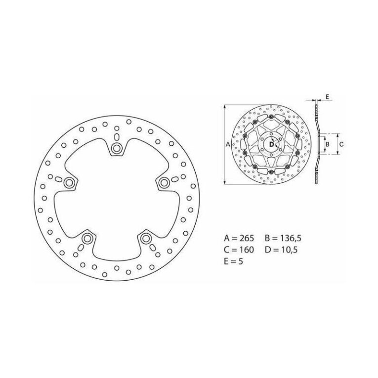 Disque de frein Brembo Disc Rear - 68B407C0