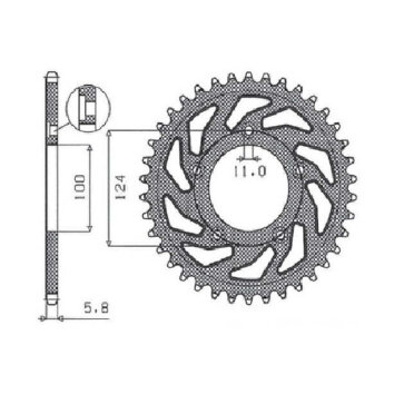 Piñón Sunstar Sprockets Rear Sprocket 520 38T Steel