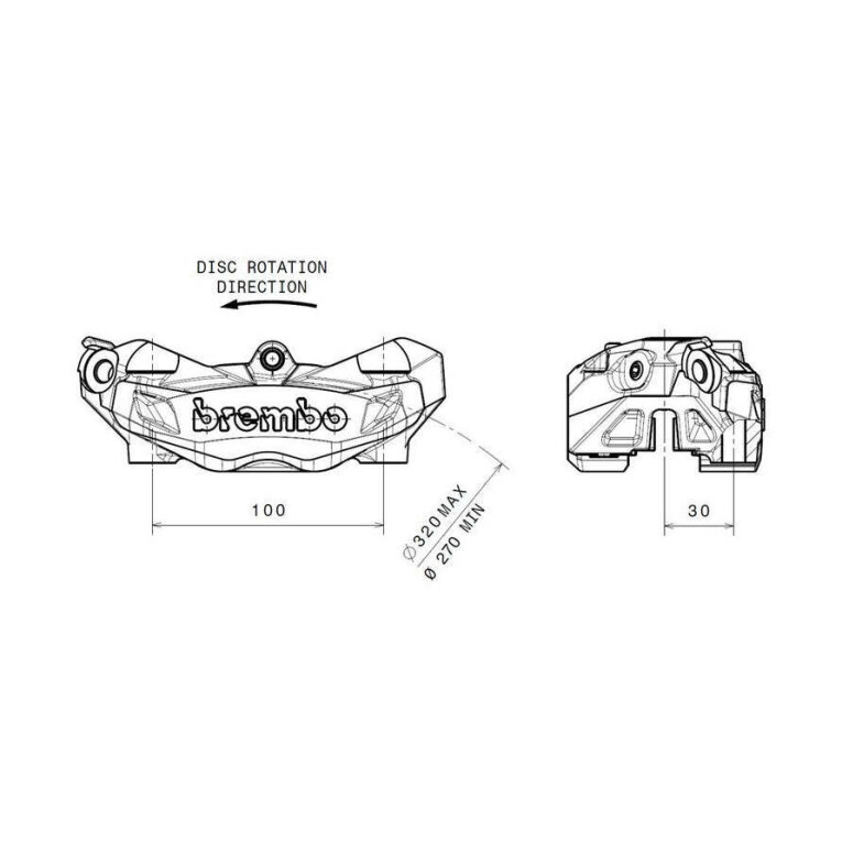 Pinza de freno Brembo M4 Front Left Brake Caliper Black Ø32mm