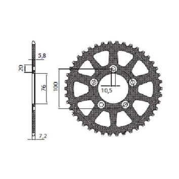Piñón Sunstar Sprockets Rear Sprocket 525 43T Erg