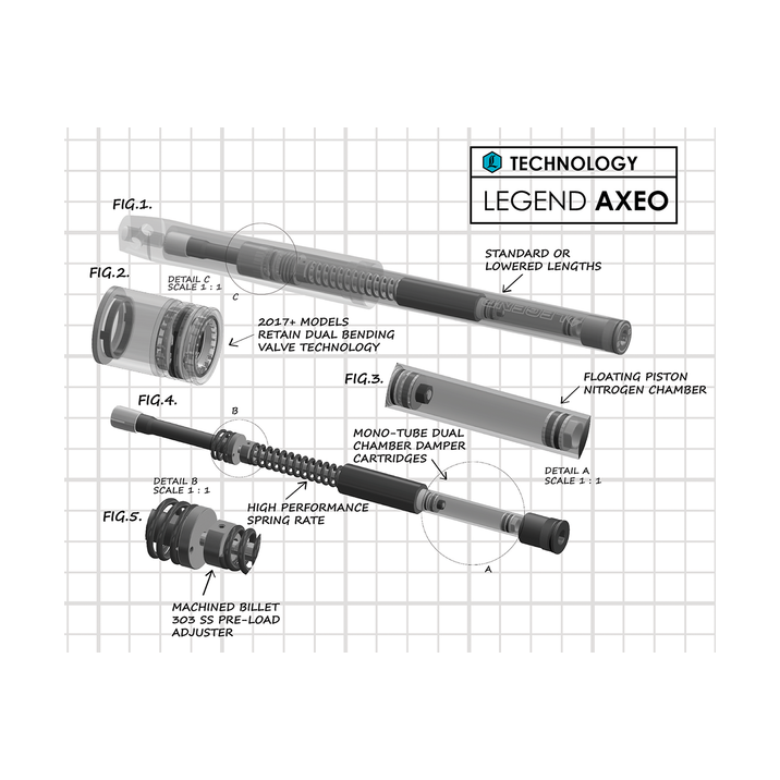 Amortiguador trasero Legend Suspension Shocks Revo-A Hd Softail