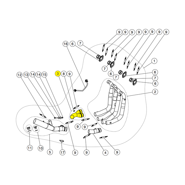 Colector Akrapovic para Suzuki | Gsxr 1000/1000 abs/1000 r abs/1000 rz abs/1000 x abs | SKU: C-S10R8L