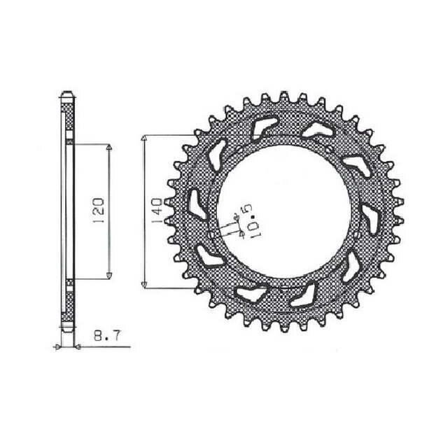 Piñón Sunstar Sprockets Rear Sprocket 530 42T Erg