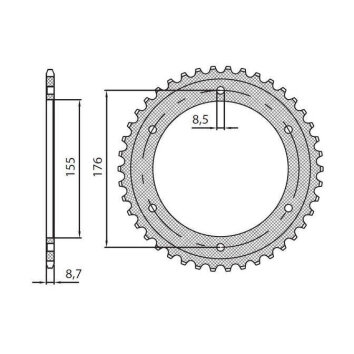 Piñón Sunstar Sprockets Rear Sprocket 530 43T Erg