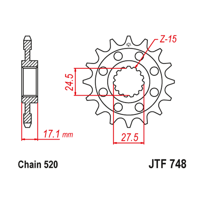 Piñón Jt Sprockets Sprocket Front 15T 520