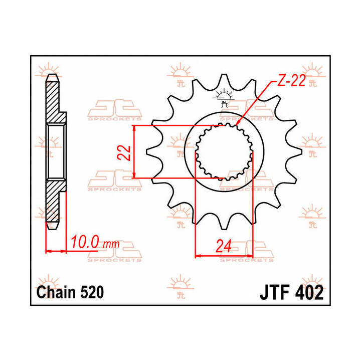 Piñón Jt Sprockets Sprocket Front 14T 520