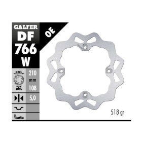 Disco de freno Galfer Wave DF766W fijo trasero OE