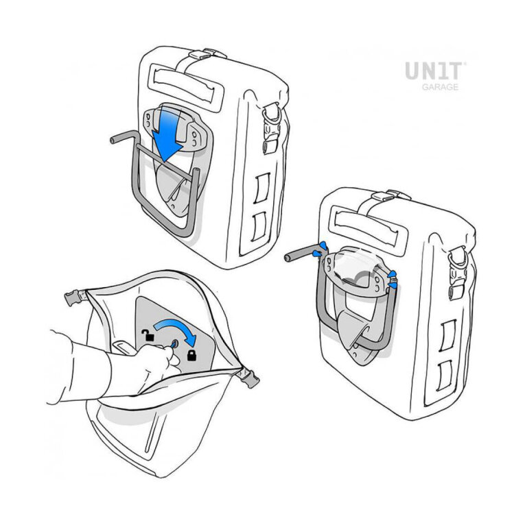 Alforja Unit Garage Side Bag Khali TPU + Support Triumph Bonneville T100 (2017 UP TO NOW)