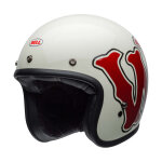 Casque jet Bell Custom 500 DLX RSD WFO Blanco/Rojo, (incluye bolsa de piel)