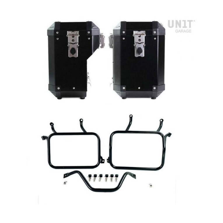 Maleta rígida Unit Garage 2 Aluminum Atlas Panniers 47L&41L + Ducati Desert Supports