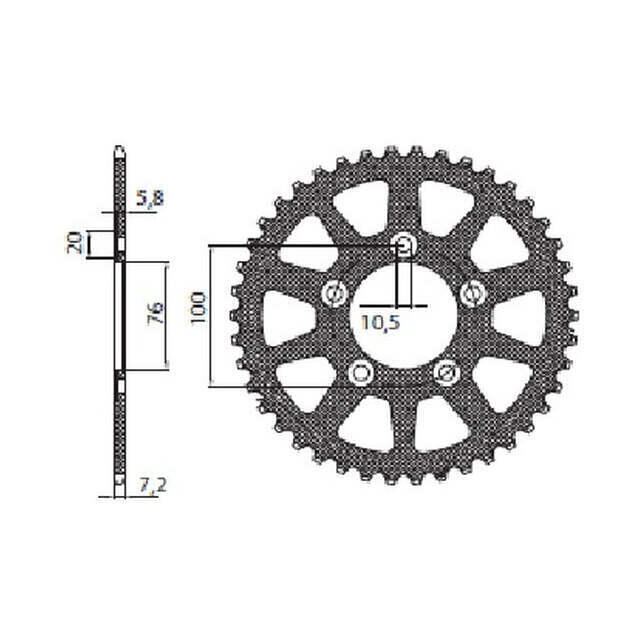 Pinhão Sunstar Sprockets Rear Sprocket 525 43T Erg