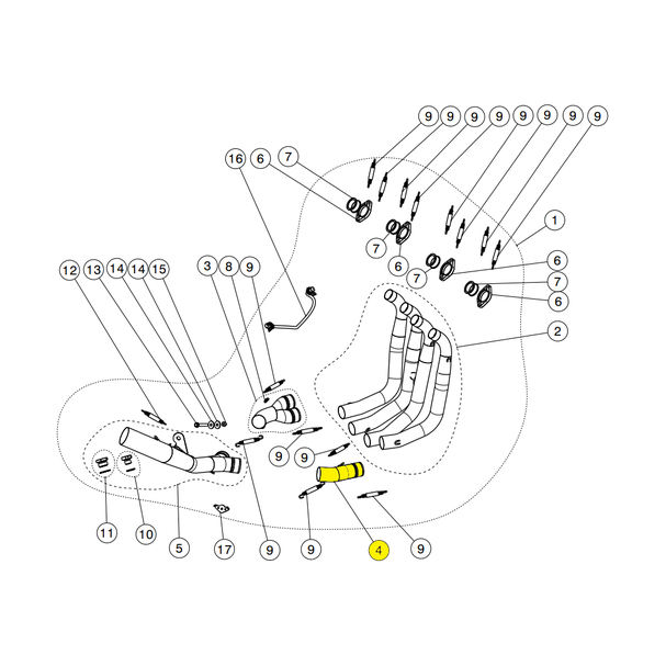 Colector Akrapovic para Suzuki | Gsxr 1000/1000 abs/1000 r abs/1000 rz abs/1000 x abs | SKU: C-S10R8R