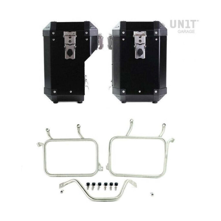 Maleta rígida Unit Garage 2 Aluminum Atlas Panniers 47L&41L + Ducati Desert Supports