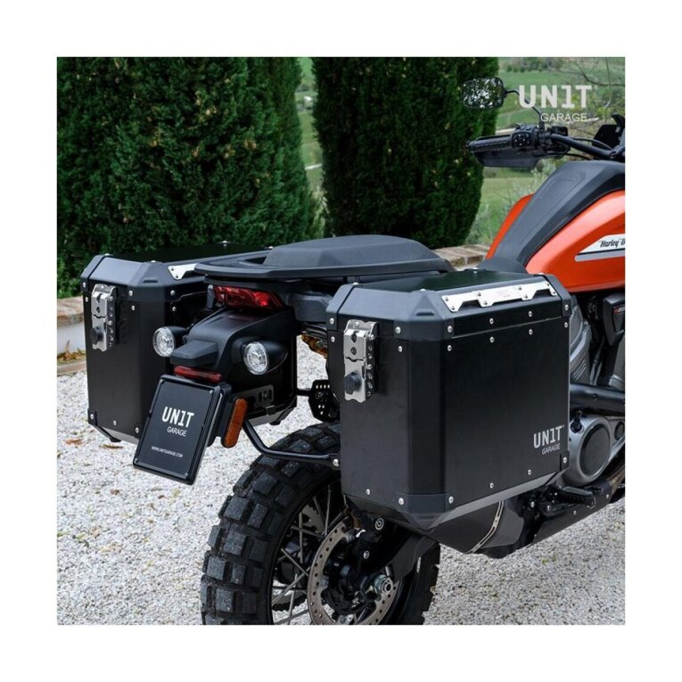 Maleta rígida Unit Garage 2 Aluminum Atlas Suitcases 40L&34L + HD Pan America Supports