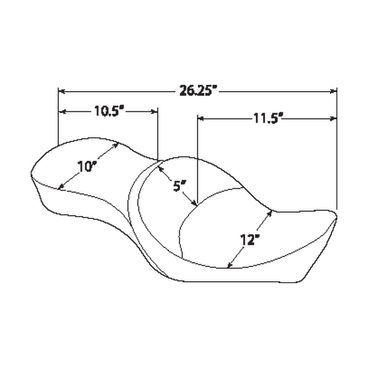 Drag Specialties Two-up seat Seat Dblbkt Smth 10-20 Xl