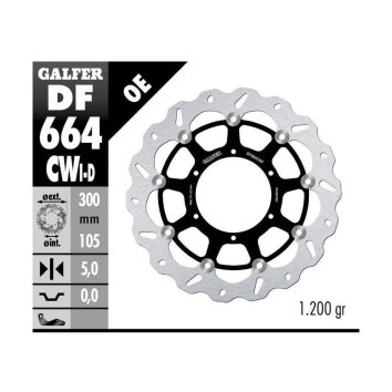 Disco de freno Galfer Wave DF664CWI Flotante delantero izquierdo