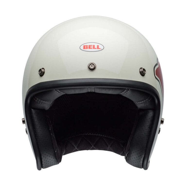 Casque jet Bell Custom 500 DLX RSD WFO Blanco/Rojo, (incluye bolsa de piel)